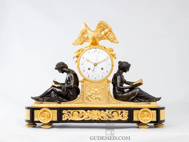Een grote Franse Louis XVI pendule studie en filosofie, Remond, circa 1790. - afbeelding 2