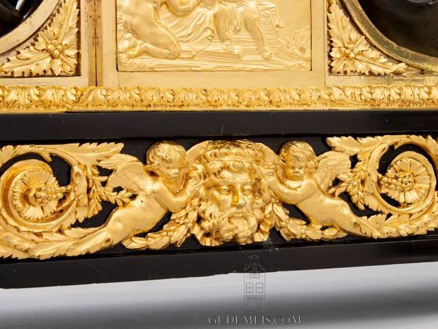 Een grote Franse Louis XVI pendule studie en filosofie, Remond, circa 1790. - afbeelding 9