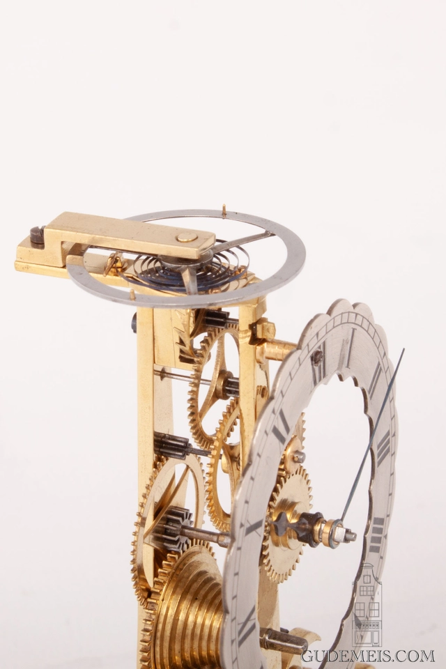 Ein Miniatur-Englisches Messing-Skelettuhr, Fenton Bury, ca. 1850. - afbeelding 3