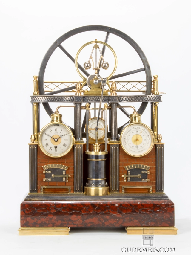 A French industrial mantel clock 'boiler' Guilmet, circa 1880 - image 2