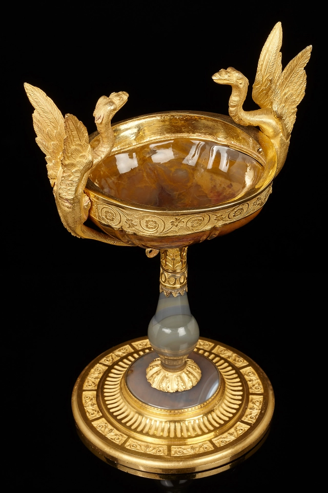 Paar Russische gemonteerde agaten coupes, Sint-Petersburg - afbeelding 3