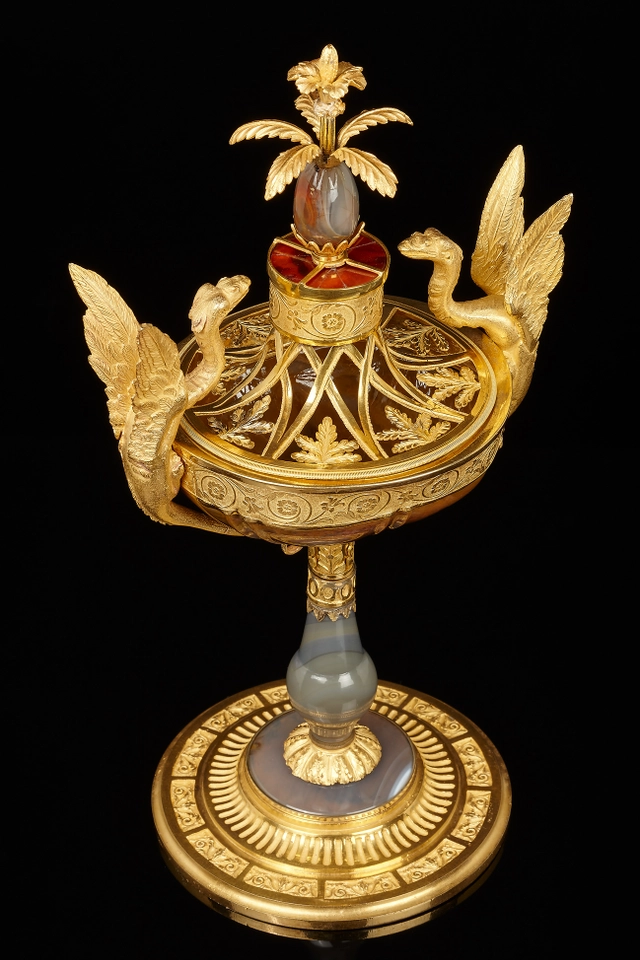 Paar Russische gemonteerde agaten coupes, Sint-Petersburg - afbeelding 2