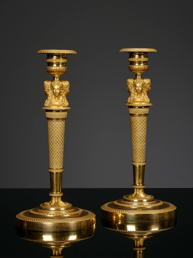 Paire de bougeoirs d'époque empire