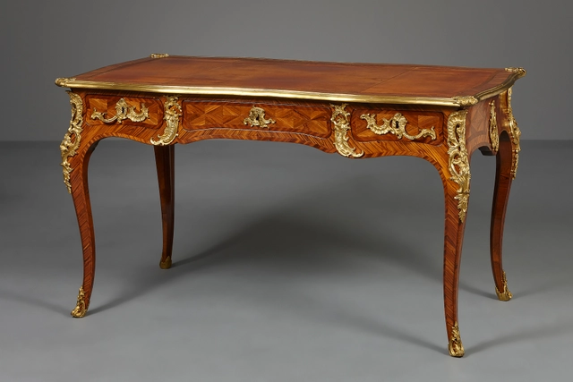 French Louis XV bureau plat, stamped Migeon - image 1