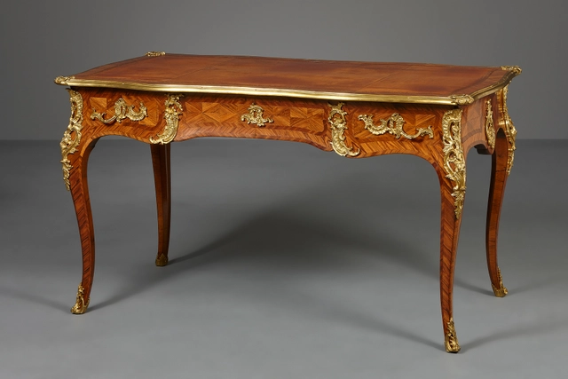 French Louis XV bureau plat, stamped Migeon - image 3