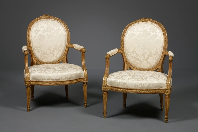 Pair of French Louis XVI fauteuils - afbeelding 2