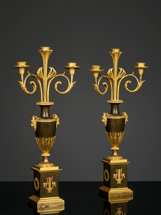 Paar Franse Empire kandelabers
