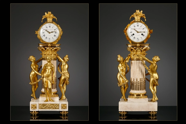 Große französische Louis XVI Pendule à double face - afbeelding 1