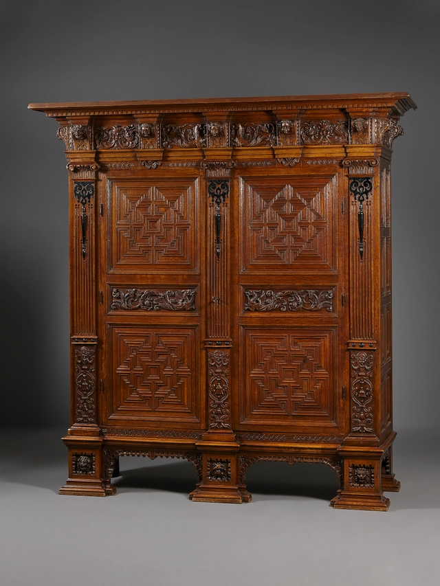 Zweitüriger Renaissance Schrank aus Utrecht