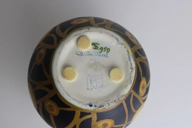 Charles Catteau, Boch Keramis, Vase mit Dekor D 959, matt glasiert - afbeelding 2