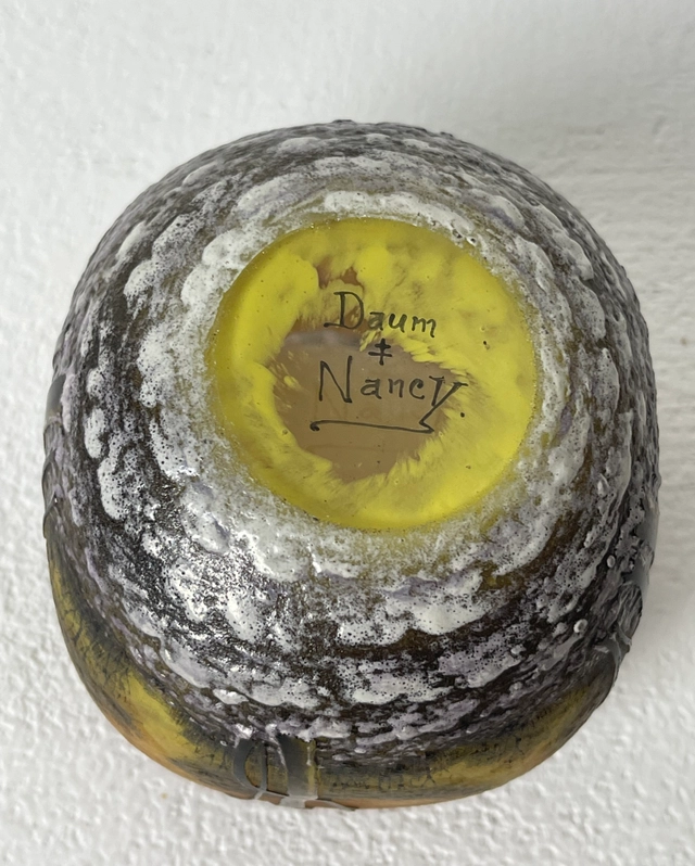 Daum Nancy, 1905, vaas met een winterlandschap. Buitengewoon verfijnd geëtst en geëmailleerd - afbeelding 5