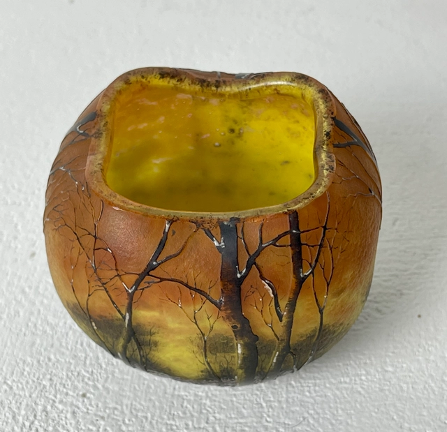 Daum Nancy, 1905, vaas met een winterlandschap. Buitengewoon verfijnd geëtst en geëmailleerd - afbeelding 6