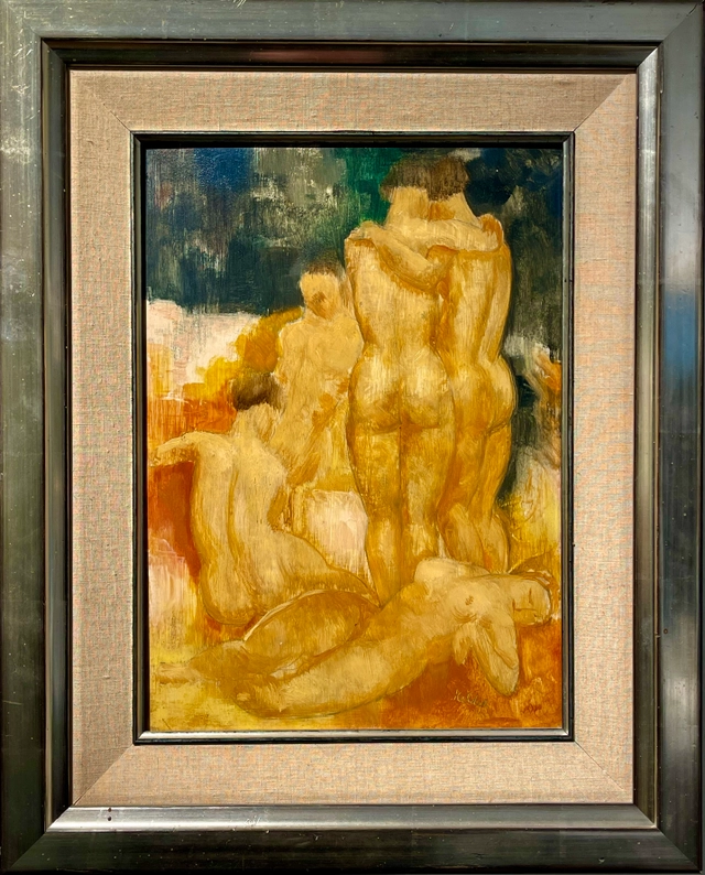 Toon Kelder, oil on panel, nude figures - image 1