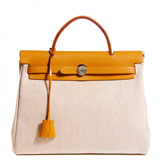 Hermès Herbag 2-in-1 Beige Canvas Leather Bag