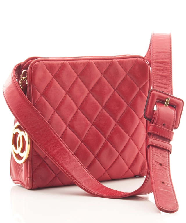 Chanel Rood Leren Riemtas