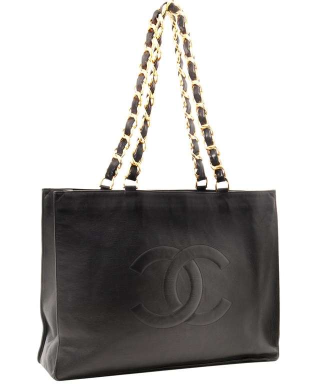 Chanel Black Leather Large Tote Bag