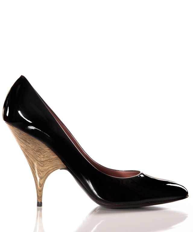 Giuseppe Zanotti Black Patent Semi Wedge Pumps