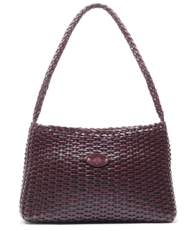 Mulberry Chocolate Brown Woven Leather Shoulder Bag