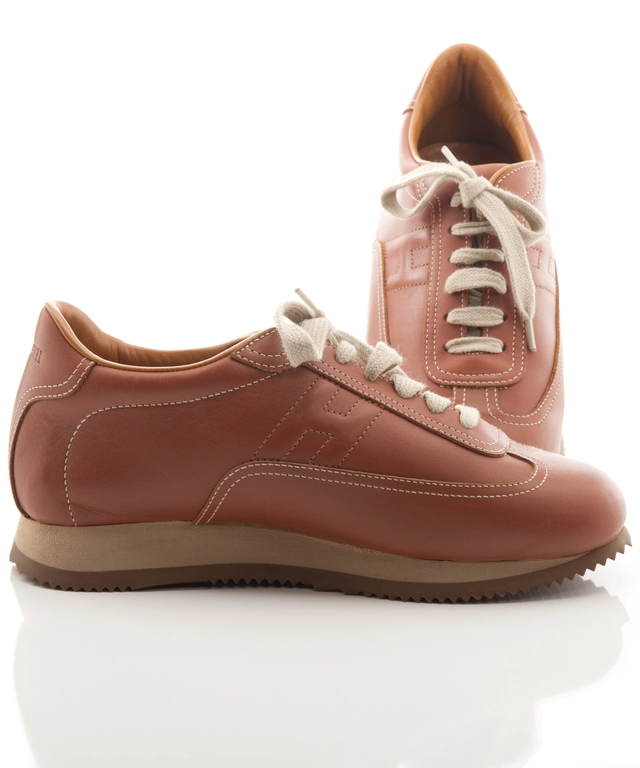 Hermès H Sneakers in Brown Quick Leather 