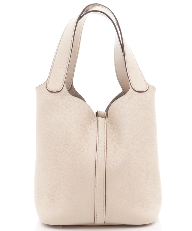 Hermès 'Picotin Lock MM Bag' in  Off White Clemence Leather