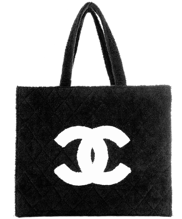 Chanel Strandtas in Zwarte Badstof