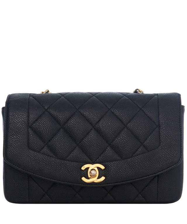 Chanel Flap Bag in Black Matelasse Caviar Leather
