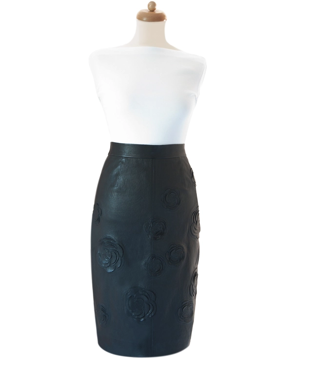 Pre-Fall 2010 Shanghai Collection Runway Chanel Leather Camelia Skirt