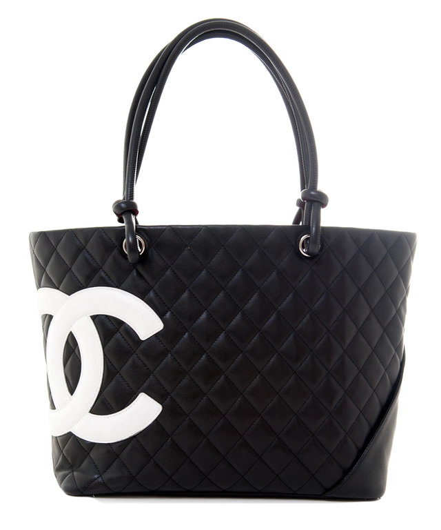 Chanel Black Leather Ligne Cambon Tote Bag