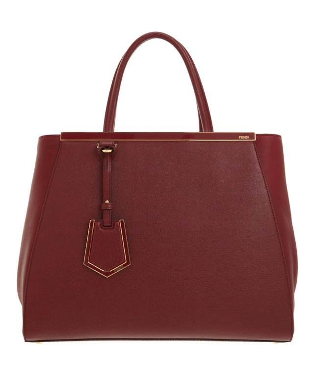 Fendi Red Leather '2Jours' Tote Bag