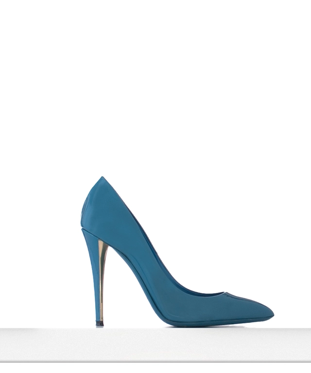 Yves Saint Laurent 'Clara' Blauw Lakleren Pumps