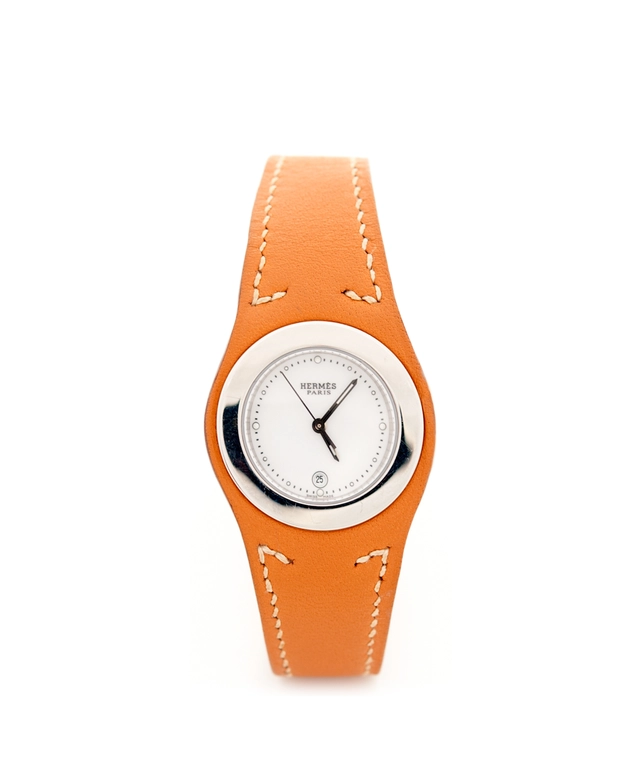 Hermès Brown Leather 'Harnais' Watch 