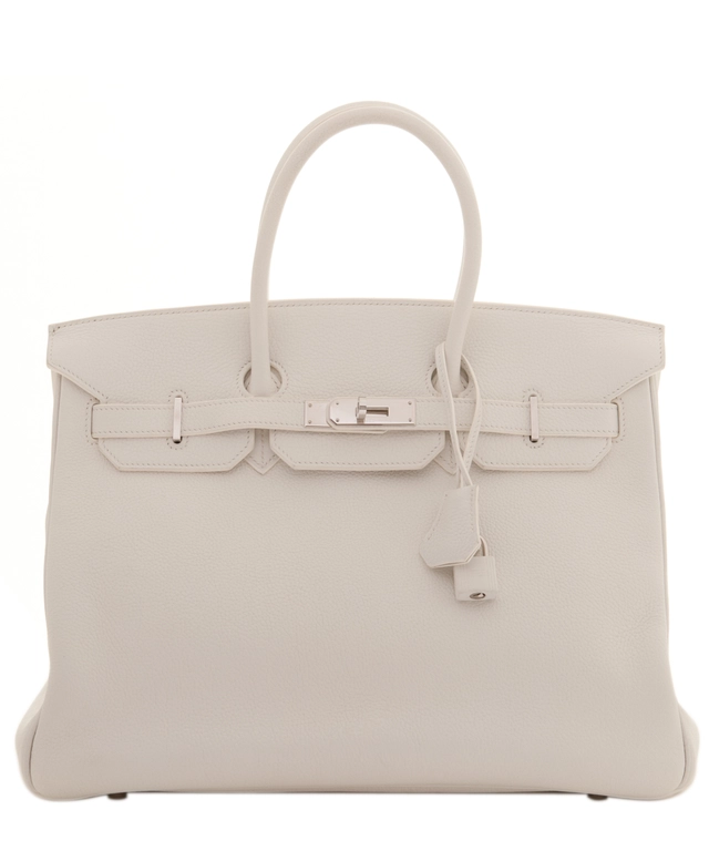 Hermès White Clemence Leather Birkin 35