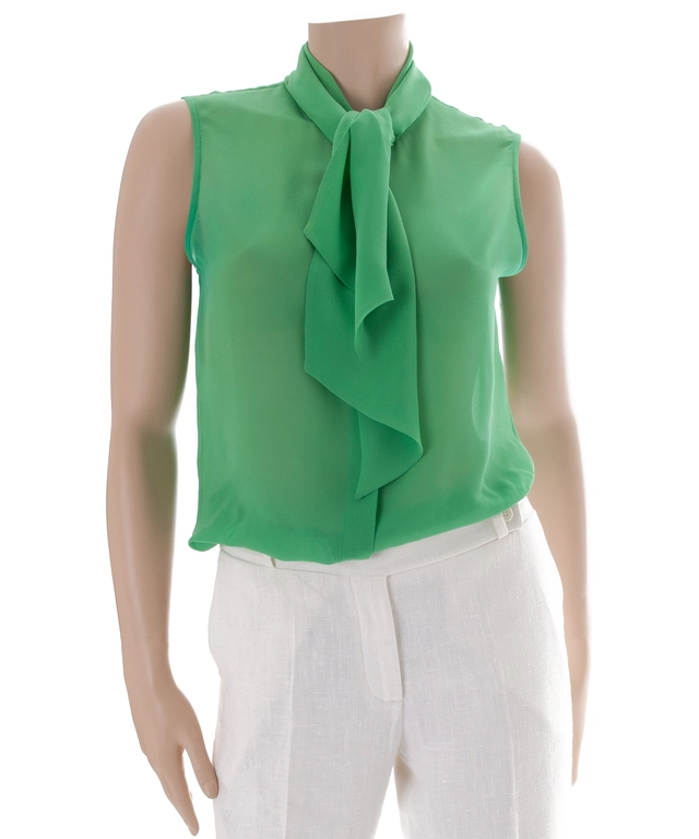 Dolce & Gabbana Green Silk Blouse
