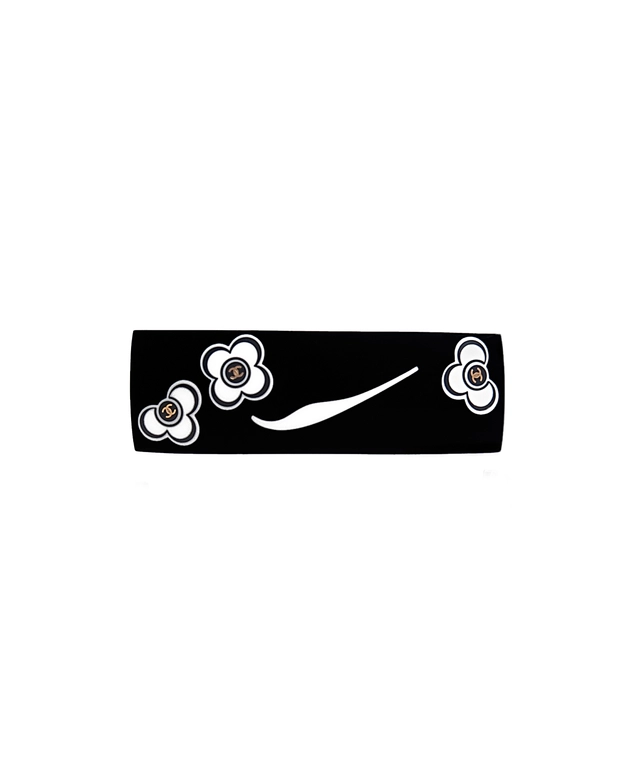 Chanel Black Camelia Hair Barrette