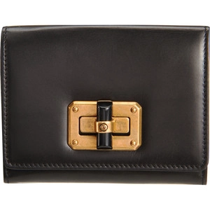 Lanvin Black Leather Happy Mini Wallet