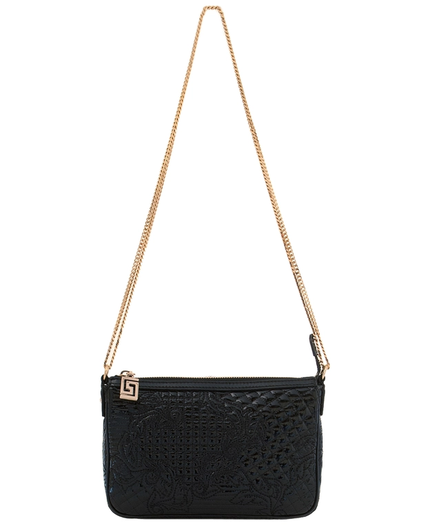 Versace Black Patent Leather Vanitas Mini Pochette Bag