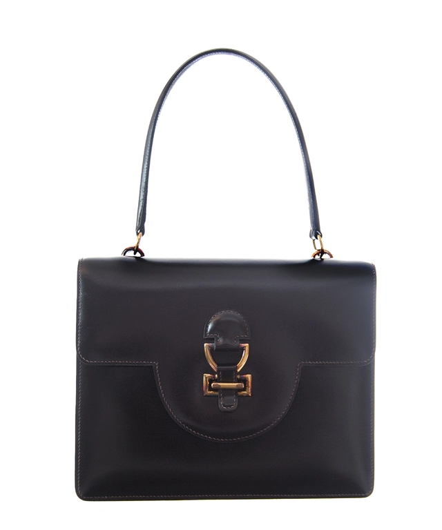 Hermès 'Sandrine' Brown Boxcalf Leather Shoulder Bag
