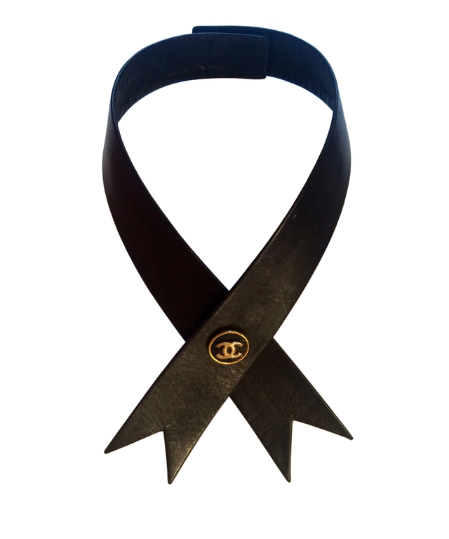 Chanel Black Leather Collar