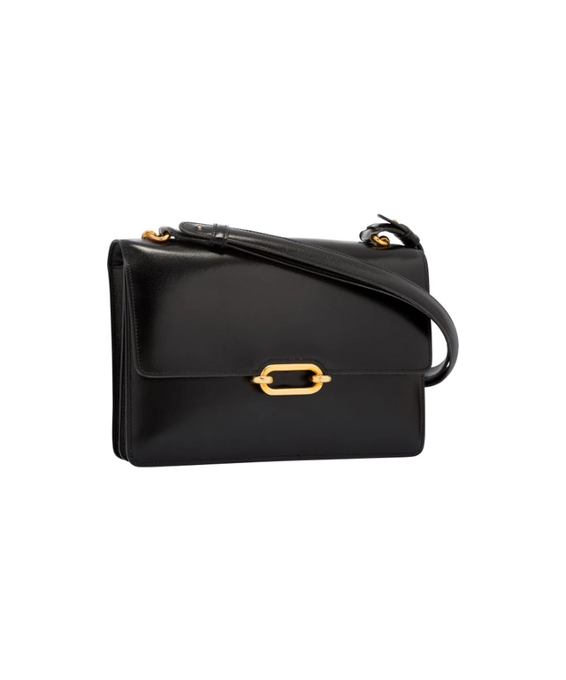 Hermès Fonsbelle Black Leather Shoulder Bag