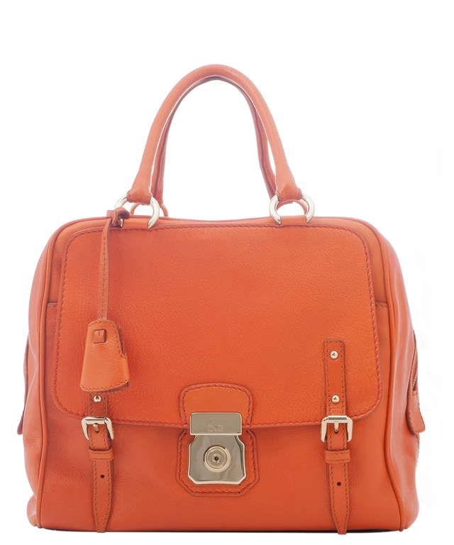 Dolce & Gabbana 'Allyson' Orange Leather Doctor Bag