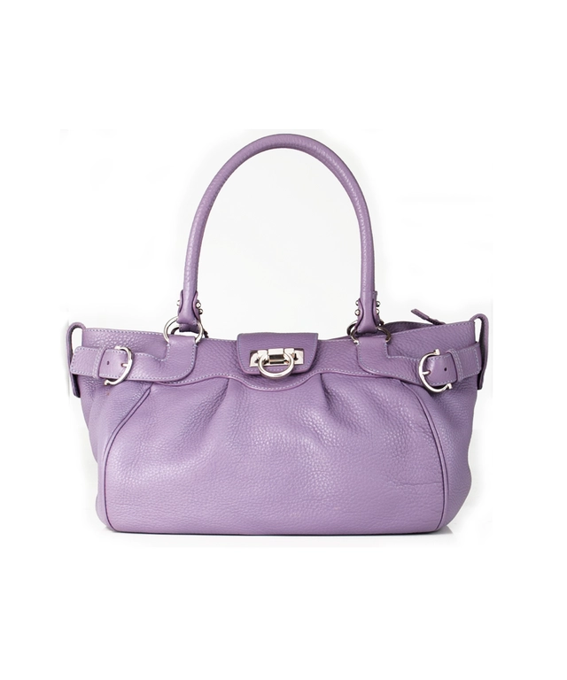 Salvatore Ferragamo Marisa Purple Leather Satchel