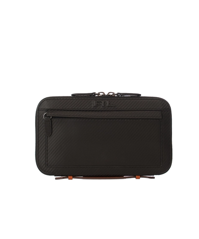 Ralph Lauren Black Leather Zip-Around Travel Wallet