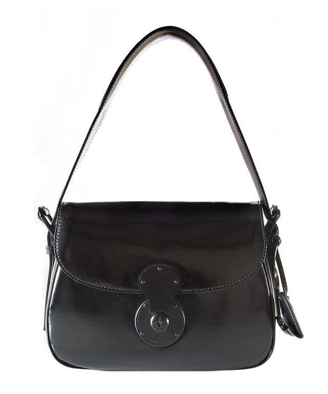Ralph Lauren Black Leather Cartridge Bag