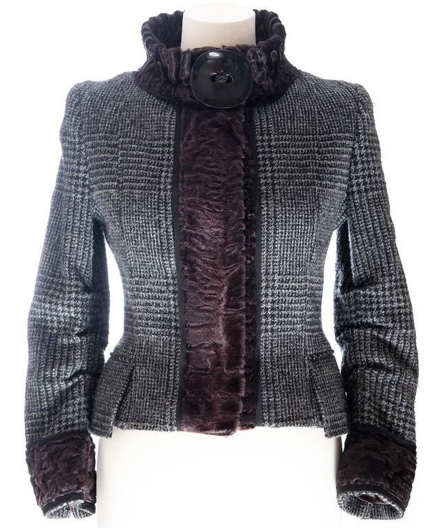 FW 2005 Dolce & Gabbana Runway Astrahkan Fur Trim Jacket