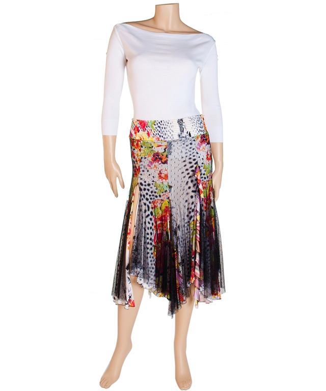Just Cavalli Multicolor Flared Skirt