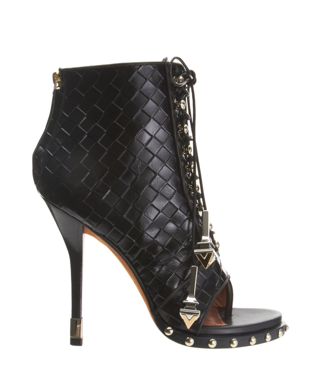 Givenchy Black Woven Lace-Up Ankle Boot