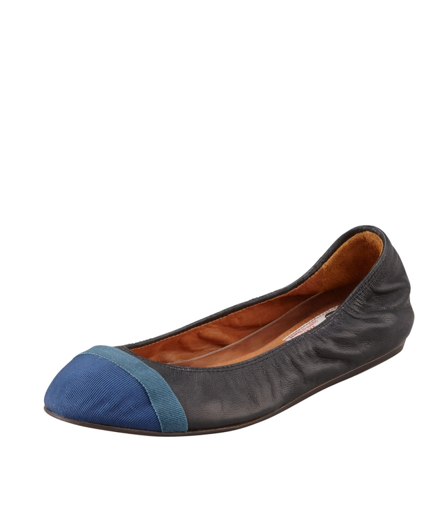 Lanvin Ballet Flats with Gros Grain Captoe