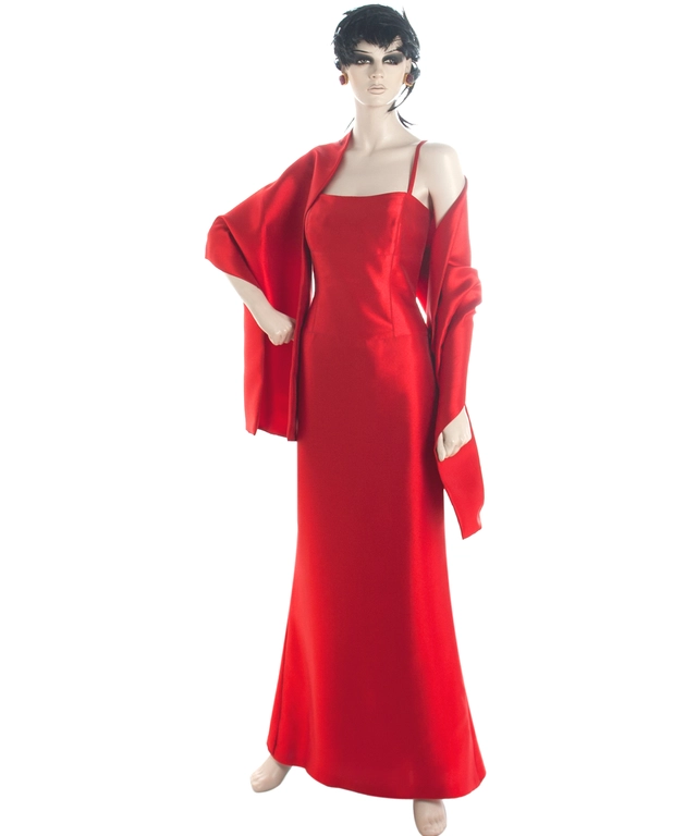 SP Cocktail Collection Red Evening Dress w Stole