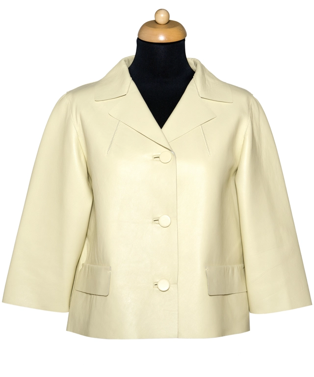 Marni White Yellow Leather Jacket