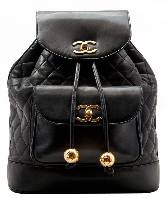 Chanel Zwart Lederen Jumbo Rugtas